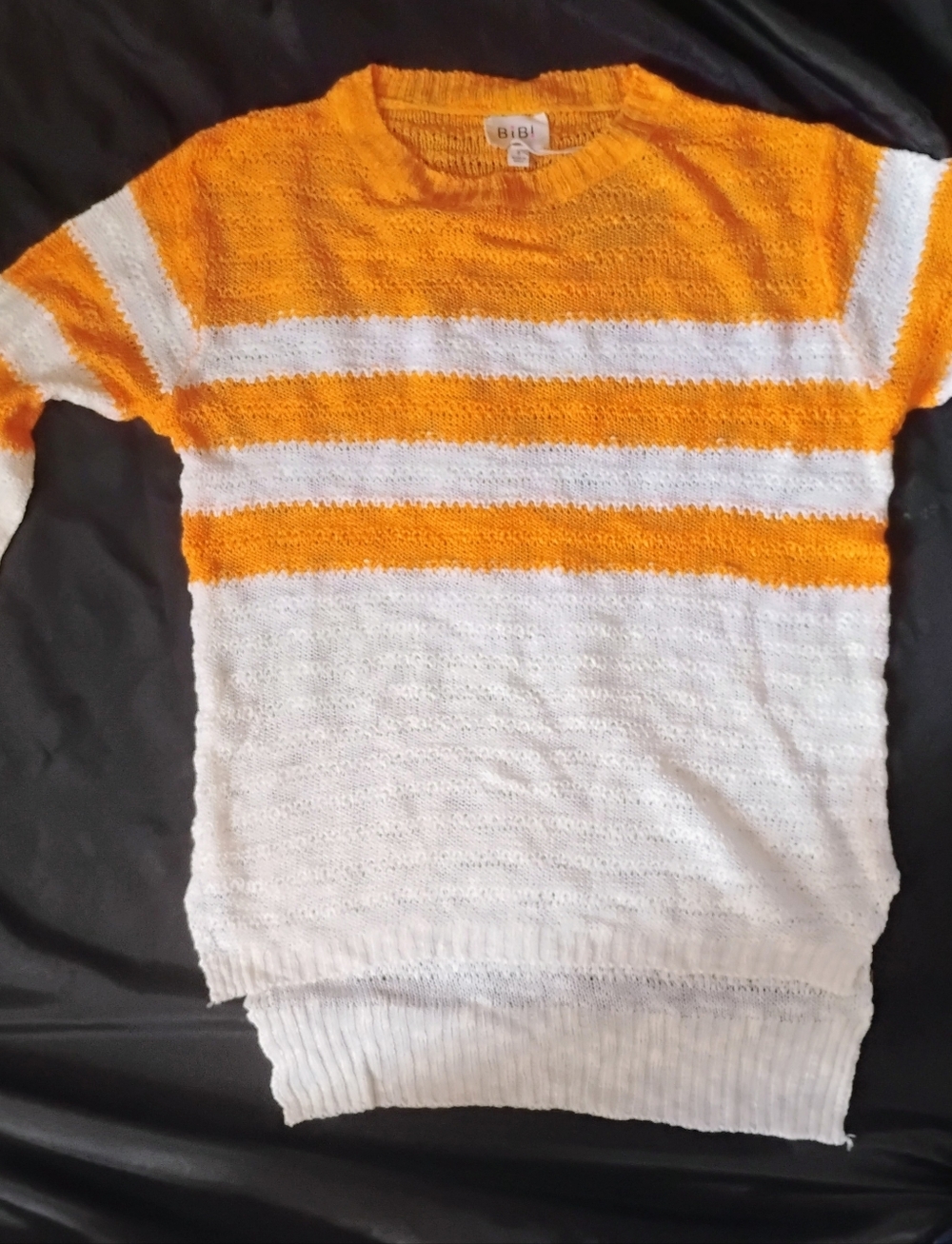 Xfer Ivory & Mustard Stripe Sweater - Picture 6 of 7